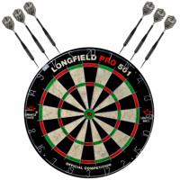 Dartbord Longfield professional - Dia 45.5 cm - met 6x goede kwaliteit dartpijltjes - Darten