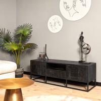 Tv meubel Denver Black 145 cm | Mangohout en staal STF-8706 - thumbnail