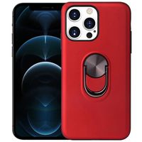 iPhone 12 hoesje - Backcover - Ringhouder - TPU - Rood