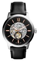 Fossil HerenhorlogeME3153 &apos;Townsman&apos; automatisch zwart leer