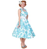 Turquoise Floral Dress White-34 (NL)/ 8 (UK) | 35% korting - thumbnail
