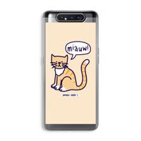 Miauw: Samsung Galaxy A80 Transparant Hoesje - thumbnail
