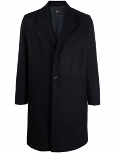 A.P.C. manteau Robin à simple boutonnage - Bleu