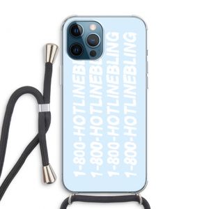 Hotline bling blue: iPhone 12 Pro Max Transparant Hoesje met koord