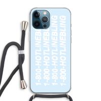Hotline bling blue: iPhone 12 Pro Max Transparant Hoesje met koord