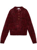 GANNI pull en mohair à design ajouré - Rouge