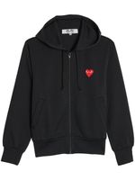 Comme Des Garçons Play hoodie zippé à patch logo - Noir