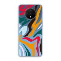 Colored Zebra: OnePlus 7T Transparant Hoesje