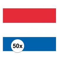 50x Stickertjes van vlag van Nederland   -