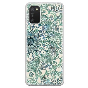Samsung Galaxy A03s siliconen hoesje - Mandala blauw