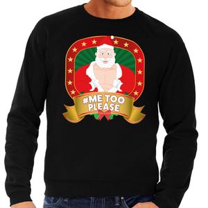 Foute kersttrui zwart horny kerstman Me2 Please heren 2XL (56)  -