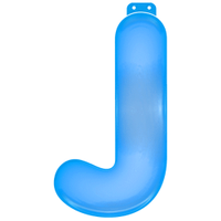 Opblaasbare letter J blauw   - - thumbnail