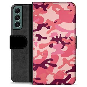 Samsung Galaxy S22+ 5G Premium Portemonnee Hoesje - Roze Camouflage