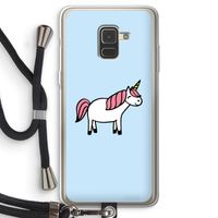 Eenhoorn: Samsung Galaxy A8 (2018) Transparant Hoesje met koord