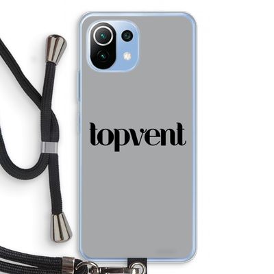 Topvent Grijs Zwart: Xiaomi Mi 11 Lite Transparant Hoesje met koord