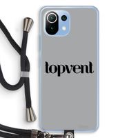 Topvent Grijs Zwart: Xiaomi Mi 11 Lite Transparant Hoesje met koord