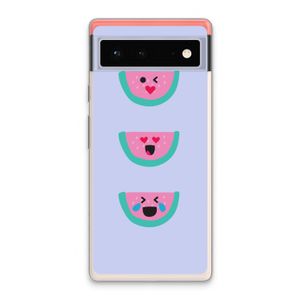 Smiley watermeloen: Google Pixel 6 Transparant Hoesje