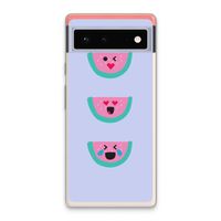 Smiley watermeloen: Google Pixel 6 Transparant Hoesje