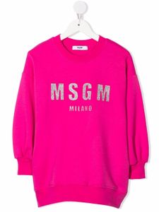 MSGM Kids robe-sweat à logo imprimé - Rose