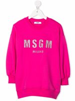 MSGM Kids robe-sweat à logo imprimé - Rose