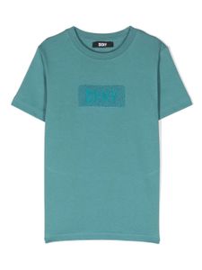 Dkny Kids t-shirt en coton biologique à patch logo - Bleu