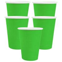 Santex feest/verjaardag bekertjes - 30x stuks - karton - felgroen - 270 ml
