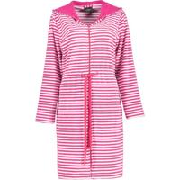 Cawö Cawo Dames Korte badjas met rits en capuchon, extralicht 834 27 Pink Maat XL