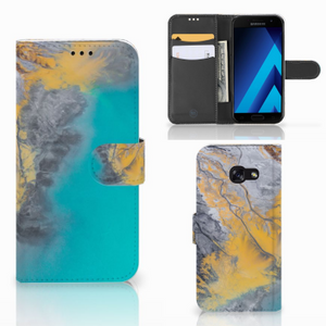 Samsung Galaxy A5 2017 Bookcase Marble Blue Gold