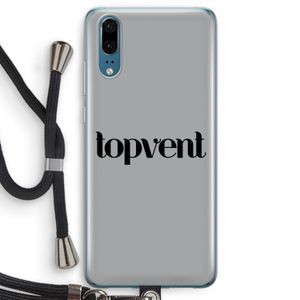Topvent Grijs Zwart: Huawei P20 Transparant Hoesje met koord