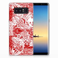 Silicone Back Case Samsung Galaxy Note 8 Angel Skull Rood - thumbnail