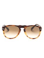 Persol lunettes de soleil 649-Original à effet écailles de tortue - Marron