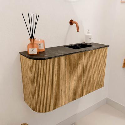 Toiletmeubel Mondiaz Joya Dlux | 71.6 cm | Meubelkleur Oak | Faye wastafel Lava Wasbak Rechts | Zonder kraangat(en)