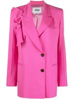 MSGM blazer croisé à détail de noeud - Rose