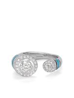 David Morris bague en or rose 18ct pavé de diamants - Argent - thumbnail