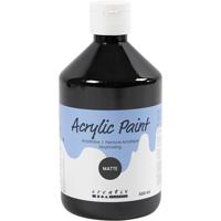 Creativ Company Acrylverf mat, zwart, 500 ml/ 1 fles