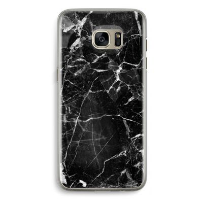 Zwart Marmer 2: Samsung Galaxy S7 Edge Transparant Hoesje