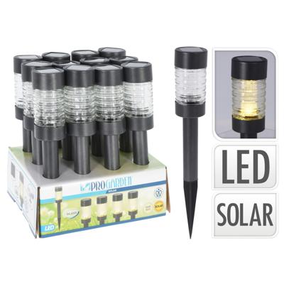 Pro Garden solarlamp antraciet rvs & glas