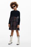 Lurex volantjurk - BLACK - 9/10