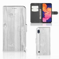 Samsung Galaxy A10 | Book Style Case | White Wood | Portemonnee hoesje