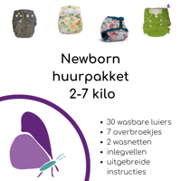 Wasbare luier huurpakket - Newborn - april - thumbnail