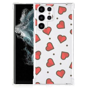 Samsung Galaxy S22 Ultra Doorzichtige Silicone Hoesje Hearts