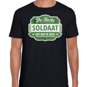 Cadeau t-shirt voor de beste soldaat zwart voor heren