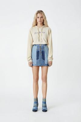 Upcycling denim minirok - BLUE - L