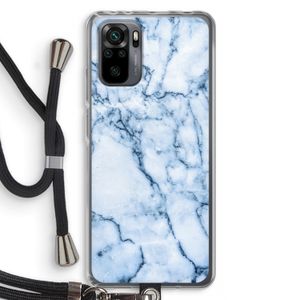 Blauw marmer: Xiaomi Redmi Note 10 Pro Transparant Hoesje met koord