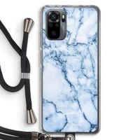 Blauw marmer: Xiaomi Redmi Note 10 Pro Transparant Hoesje met koord