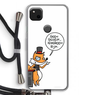 Geen Gezeik: Pixel 4a Transparant Hoesje met koord