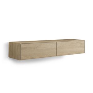 Looox Wood collection Wood wastafelonderbouwkast m. 2 laden 160x30x46cm eiken - old grey WF1600-2