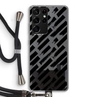 Zwarte vegen: Samsung Galaxy S21 Ultra Transparant Hoesje met koord