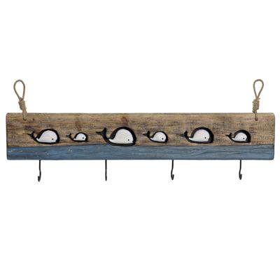 Wandkapstok DKD Home Decor Verouderde afwerking Metaal Hout (85 x 4 x 33 cm)