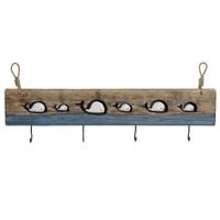 Wandkapstok DKD Home Decor Verouderde afwerking Metaal Hout (85 x 4 x 33 cm)